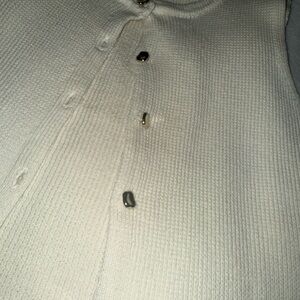 Cream Sweater with Button Detail